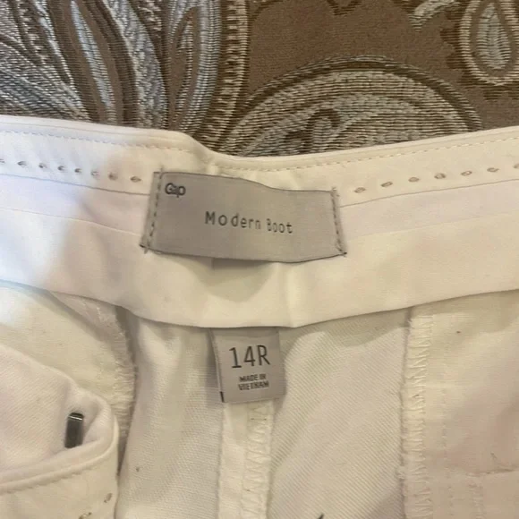 GAP, Modern Boot, white pant, 100% Cotton - Picture 2 of 5